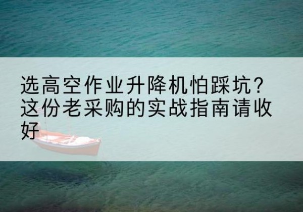 平顶山高空作业升降机厂家推荐-选高空作业升降机怕踩坑？这份老采购的实战指南请收好