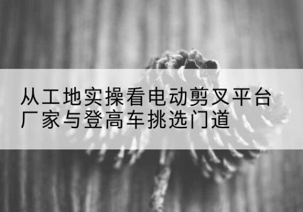平顶山电动剪叉升降平台厂家-从工地实操看电动剪叉平台厂家与登高车挑选门道